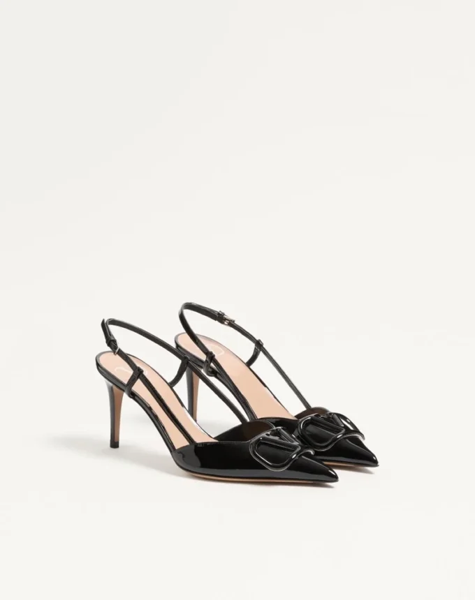 VLogo Signature Lackleder-Slingback-Pumps 80 mm