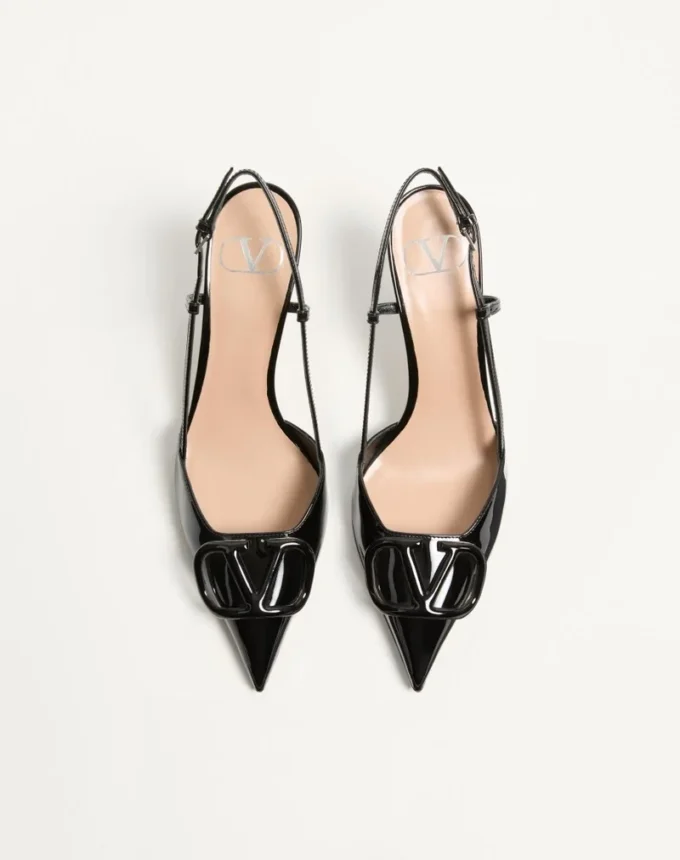 VLogo Signature Lackleder-Slingback-Pumps 80 mm
