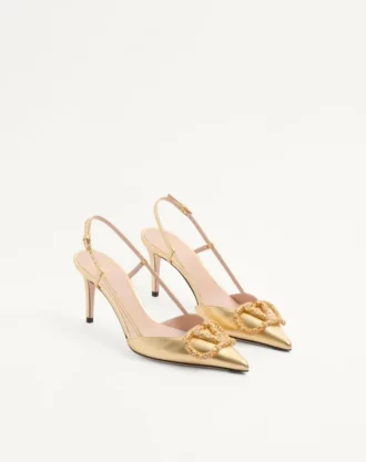 Vlogo Signature Slingback-Pumps aus laminiertem Nappaleder 80 mm