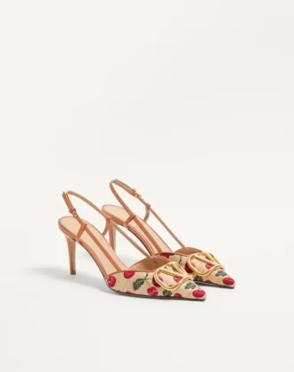 Vlogo Signature Slingback Pumps mit Cherryfic-Muster 80 mm